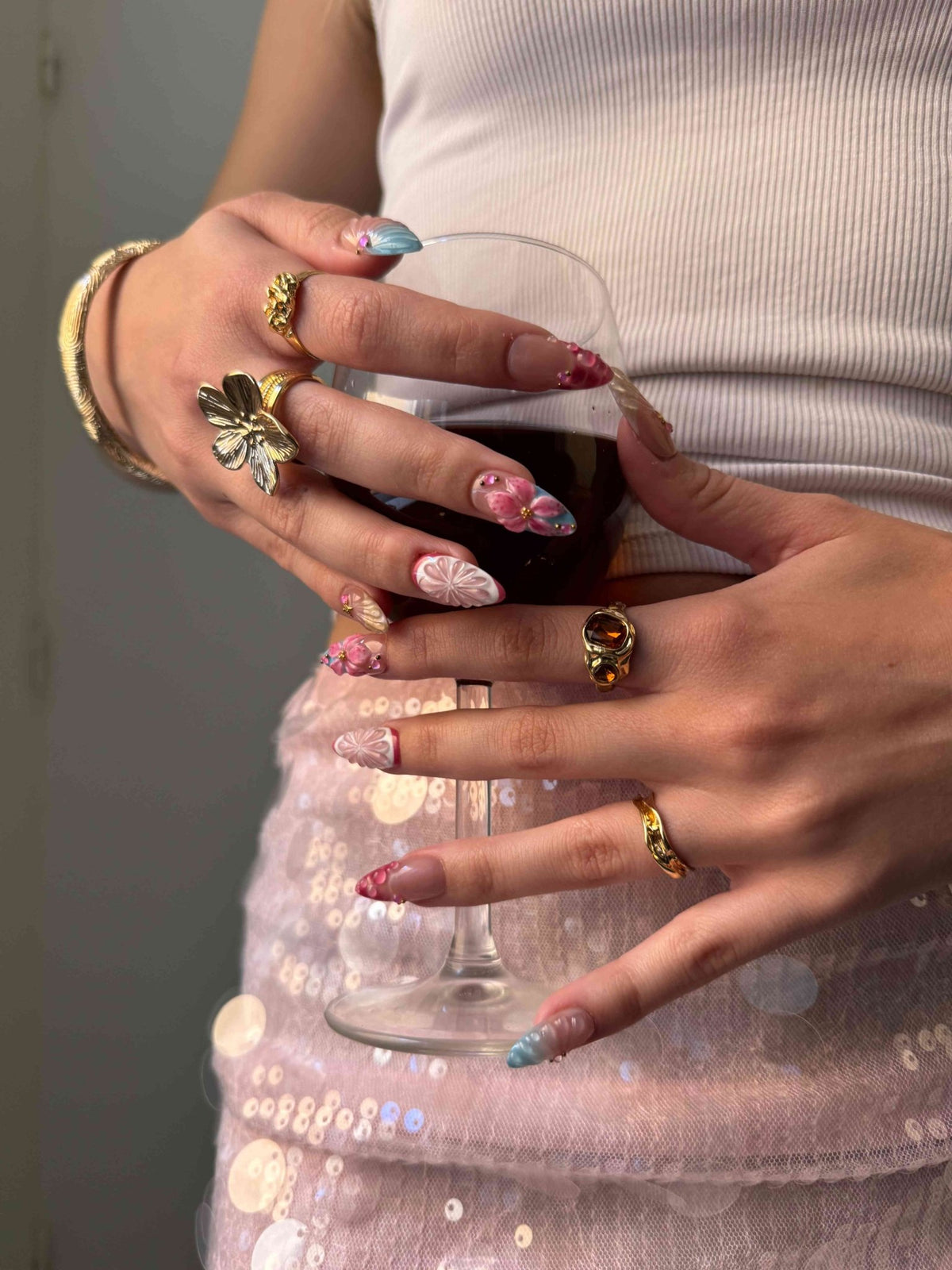 Faux ongles press-on 3D Siren Girly – coquillages citrus été FancyNails